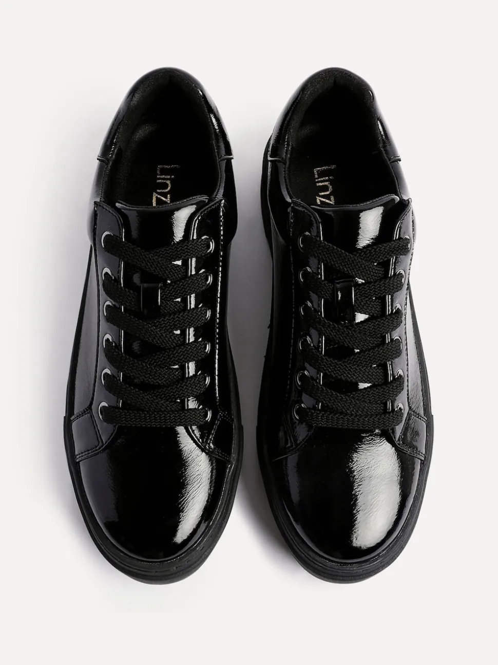 Linzi Black Reset Lace-Up Flatform Trainers