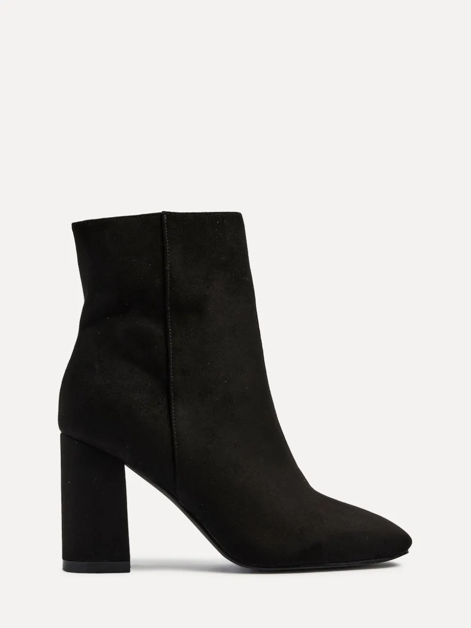 Linzi Black Scout Square Toe Heeled Ankle Boots With Side Zip