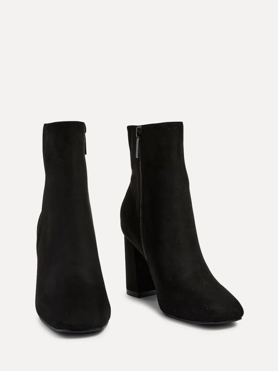 Linzi Black Scout Square Toe Heeled Ankle Boots With Side Zip