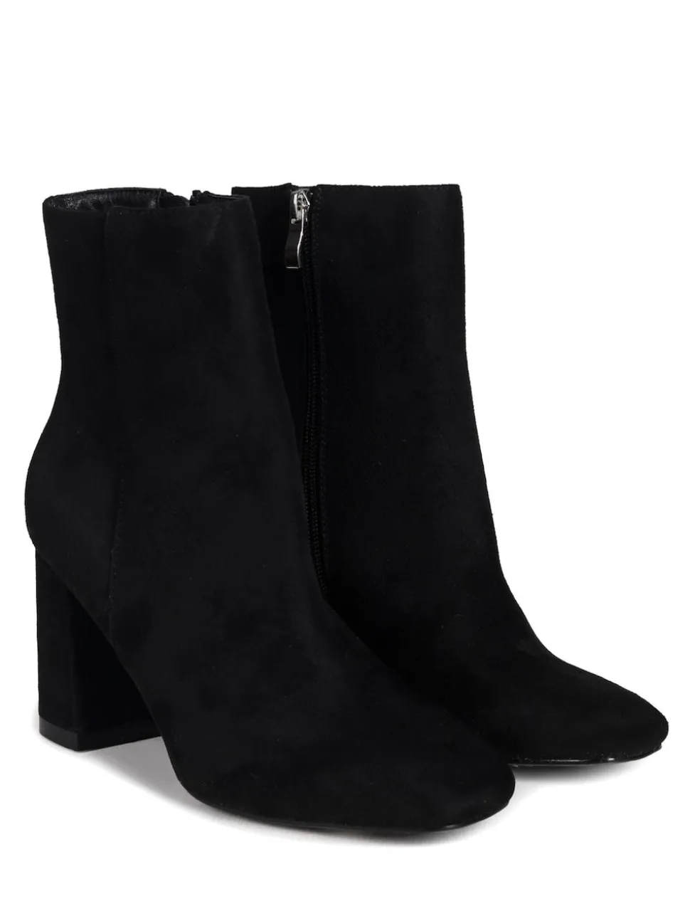 Linzi Black Scout Square Toe Heeled Ankle Boots With Side Zip