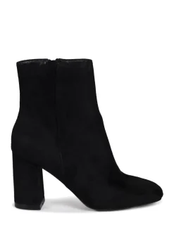 Linzi Black Scout Square Toe Heeled Ankle Boots With Side Zip