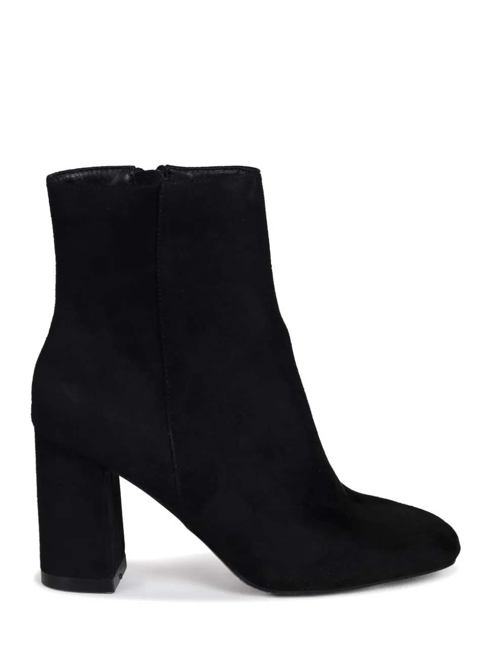 Linzi Black Scout Square Toe Heeled Ankle Boots With Side Zip