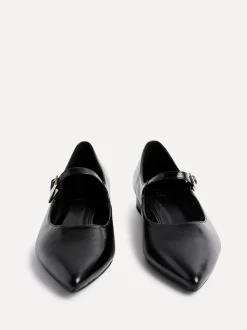 Linzi Black Seattle Pointed Toe Mary Jane Flats