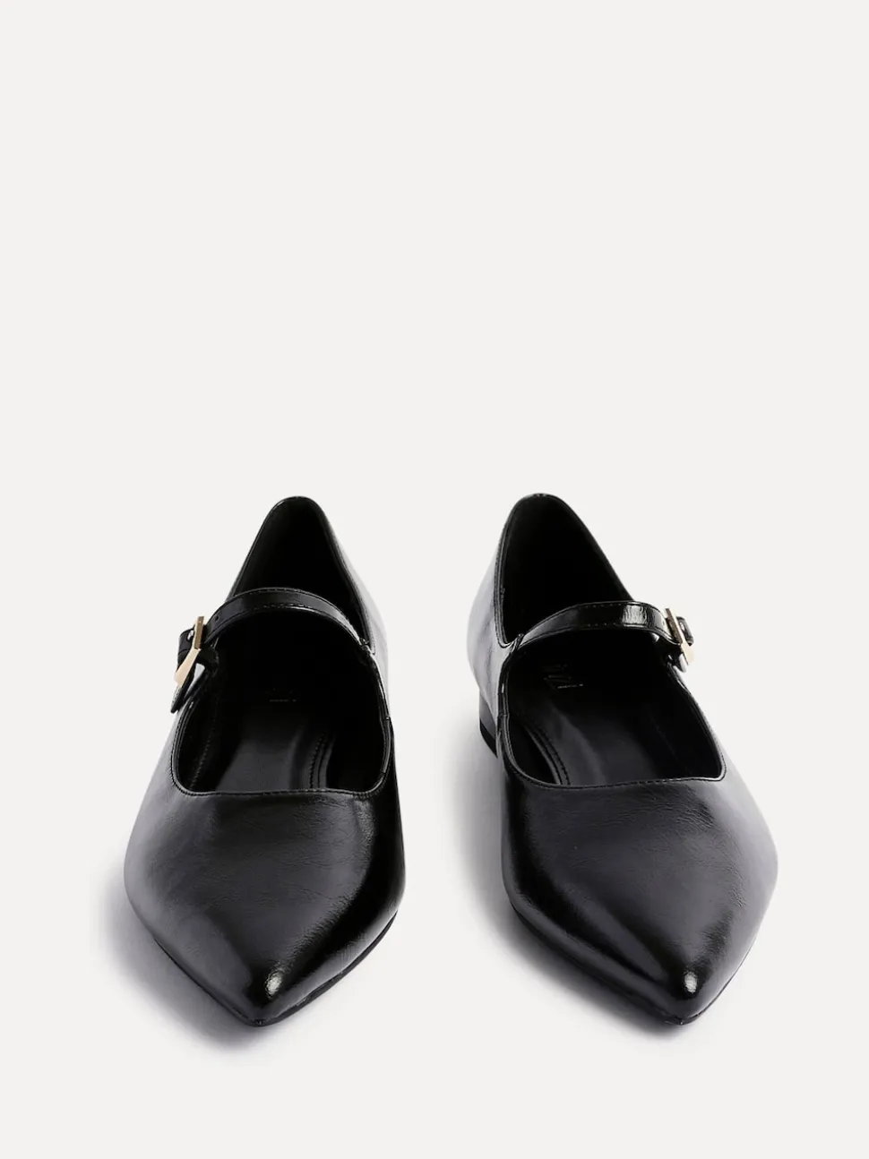 Linzi Black Seattle Pointed Toe Mary Jane Flats