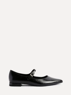 Linzi Black Seattle Pointed Toe Mary Jane Flats