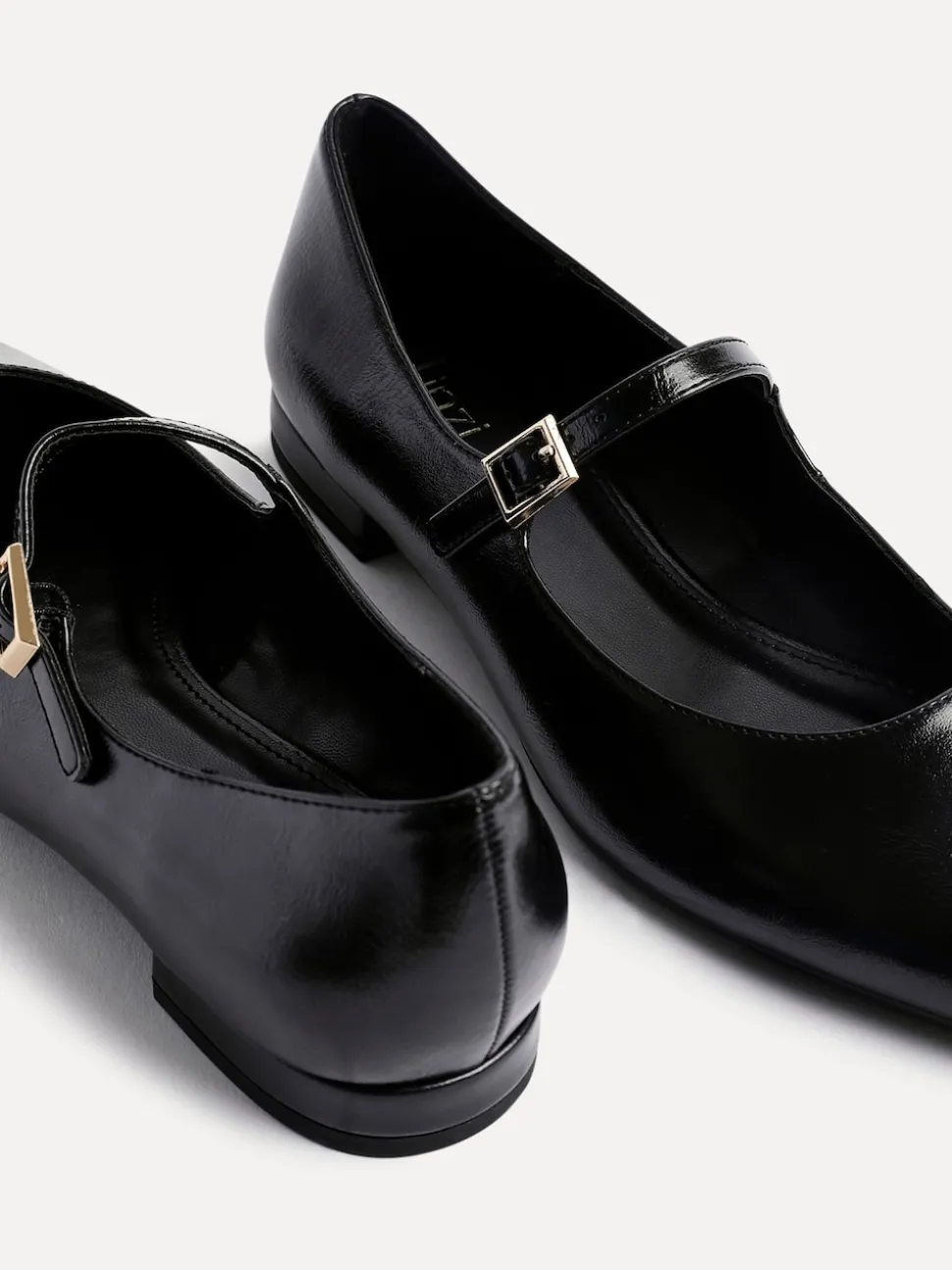 Linzi Black Seattle Pointed Toe Mary Jane Flats
