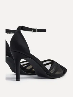 Linzi Black Siobhan Mesh Closed Back Court Heels