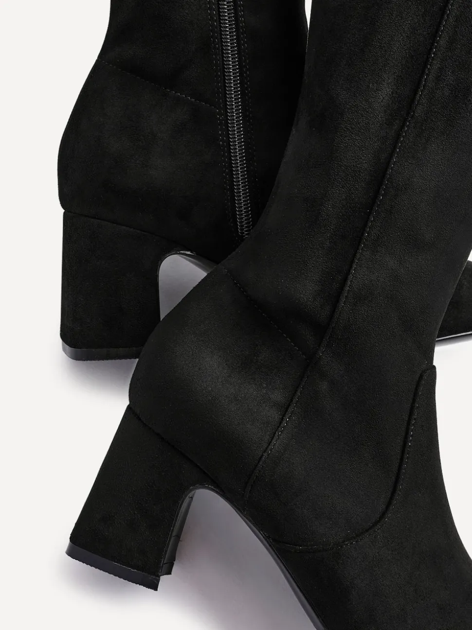 Linzi Black Slate Stretch Knee High Block Heel Boots