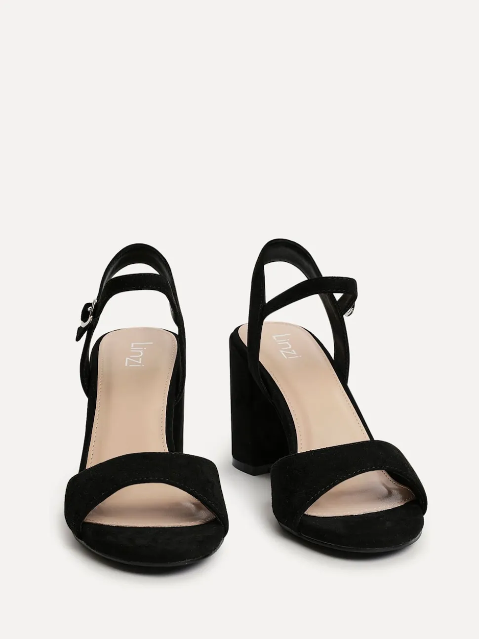 Linzi Black Soul Open Back Barely There Block Heel Sandals