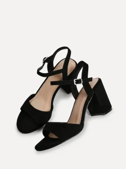 Linzi Black Soul Open Back Barely There Block Heel Sandals