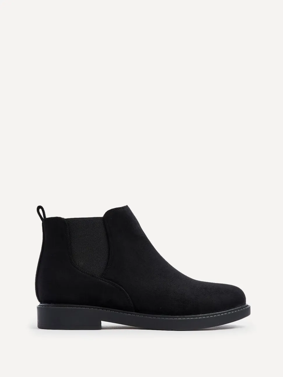 Linzi Black Suede Fauna Wide Fit Chelsea Boots With Stretch Side Panel