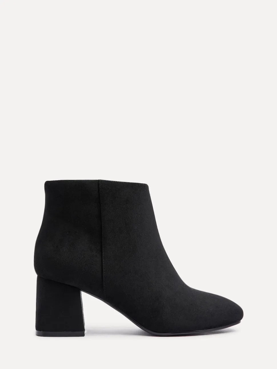 Linzi Black Suede Wide Fit Alba Wide Fit Block Heeled Ankle Boots