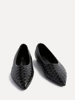 Linzi Black Talina Woven Pointed Toe Ballet Flats