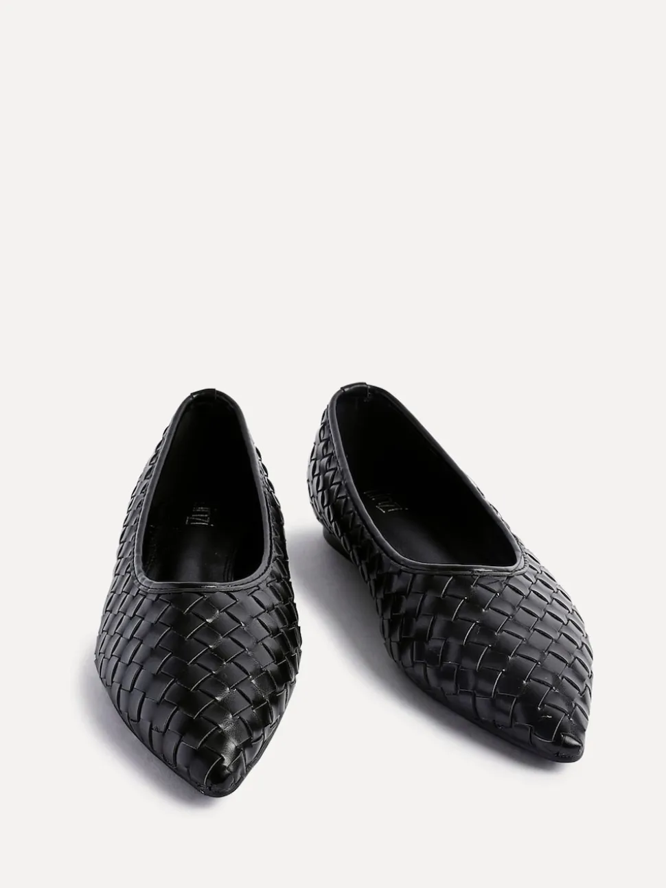 Linzi Black Talina Woven Pointed Toe Ballet Flats