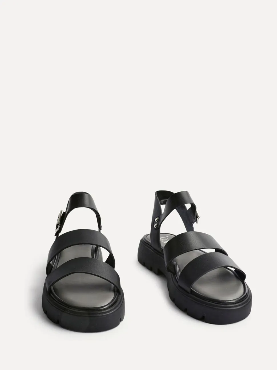 Linzi Black Tayla Wide Fit Gladiator Style Two Strap Sandals