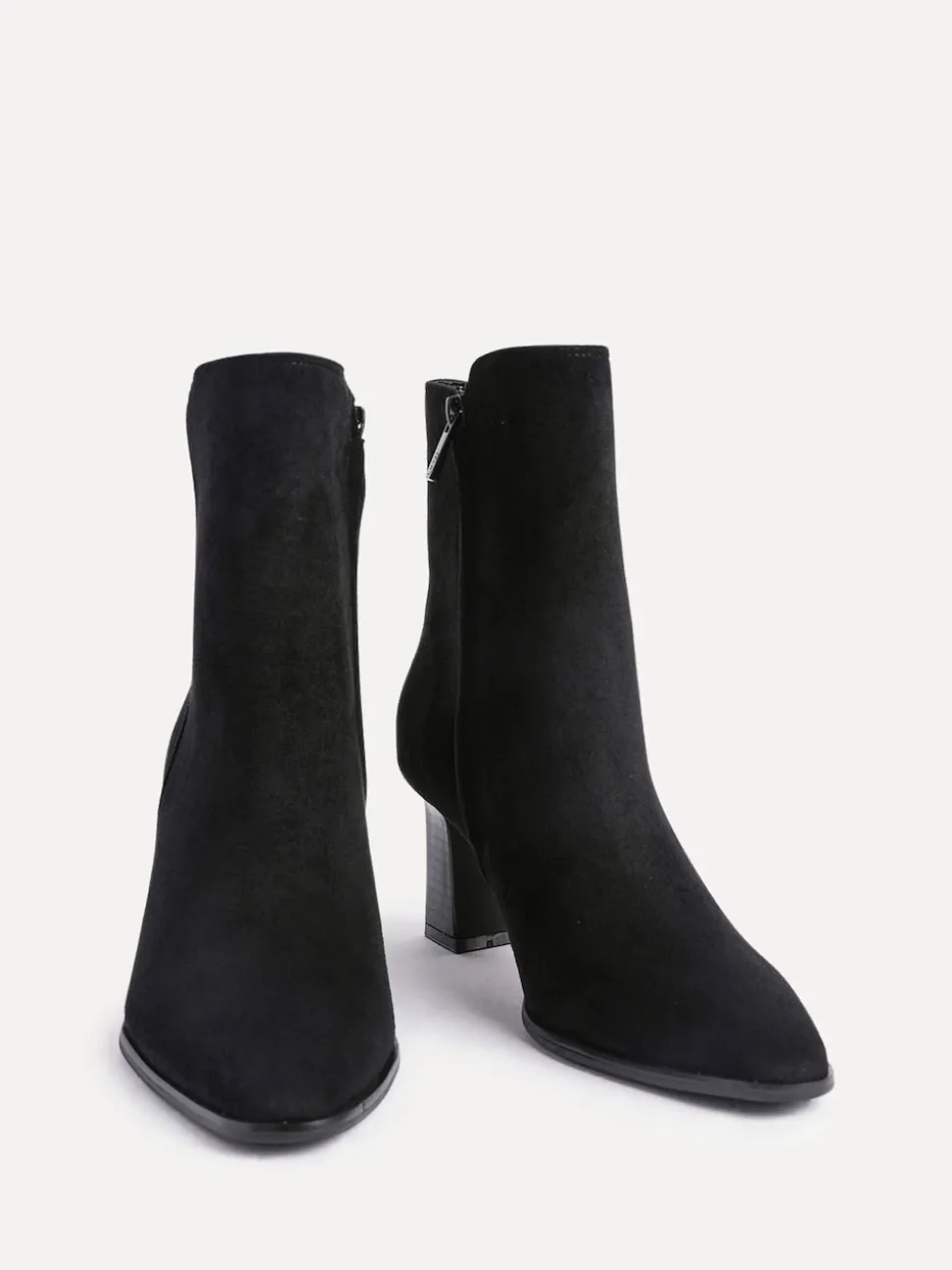 Linzi Black Thorn Stacked Block Heel Ankle Boots