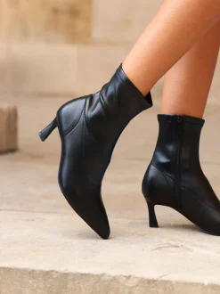 Linzi Black Upgrade Kitten Heel Ankle Boots