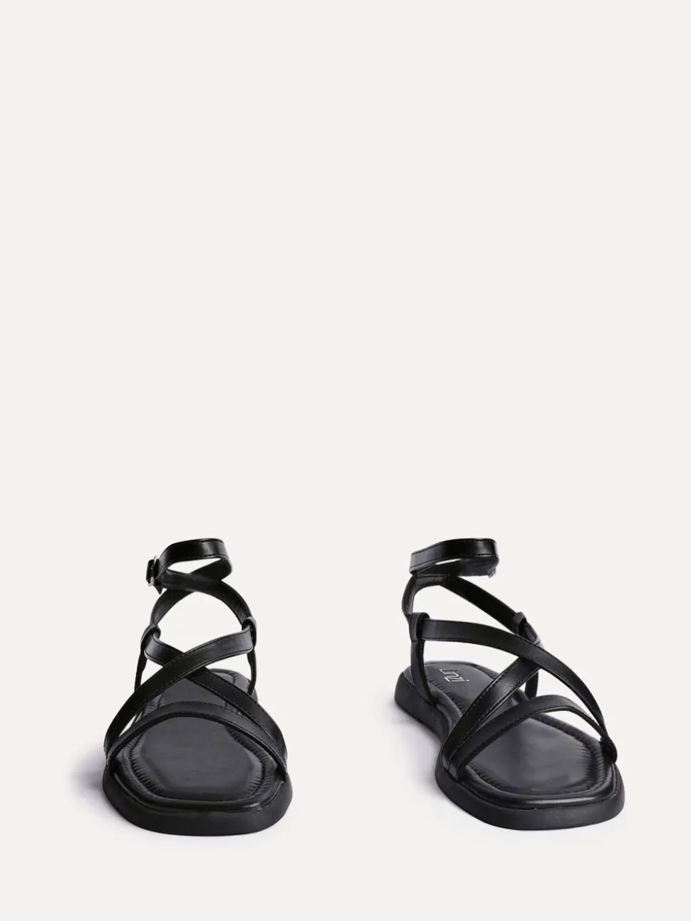 Linzi Black Valor Strappy Gladiator Flat Sandals