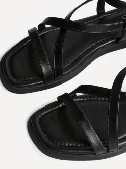Linzi Black Valor Strappy Gladiator Flat Sandals