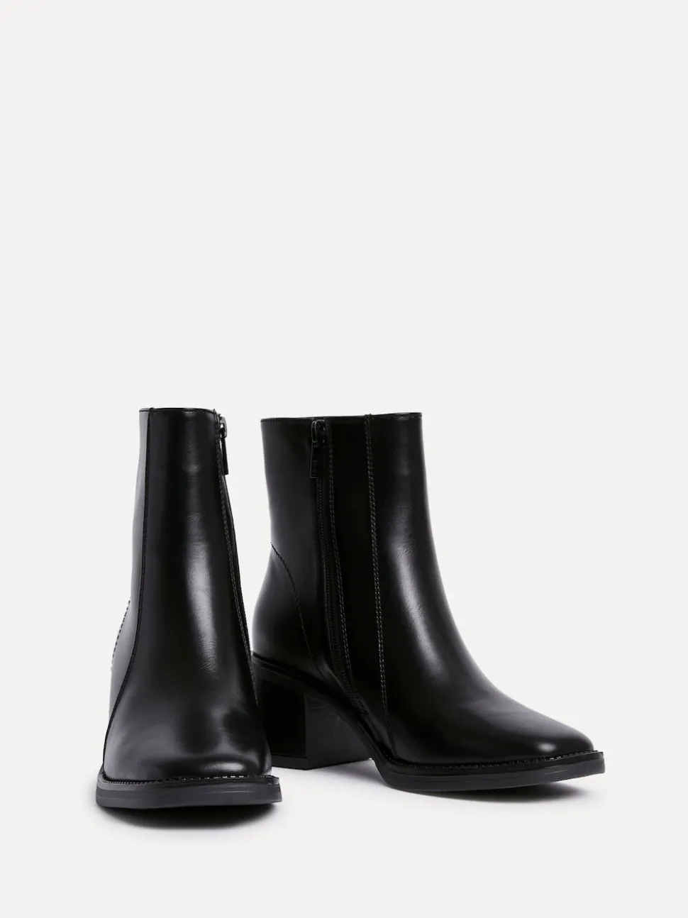 Linzi Black Wander Block Heel Ankle Boots