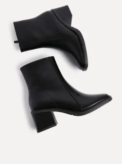 Linzi Black Wander Block Heel Ankle Boots