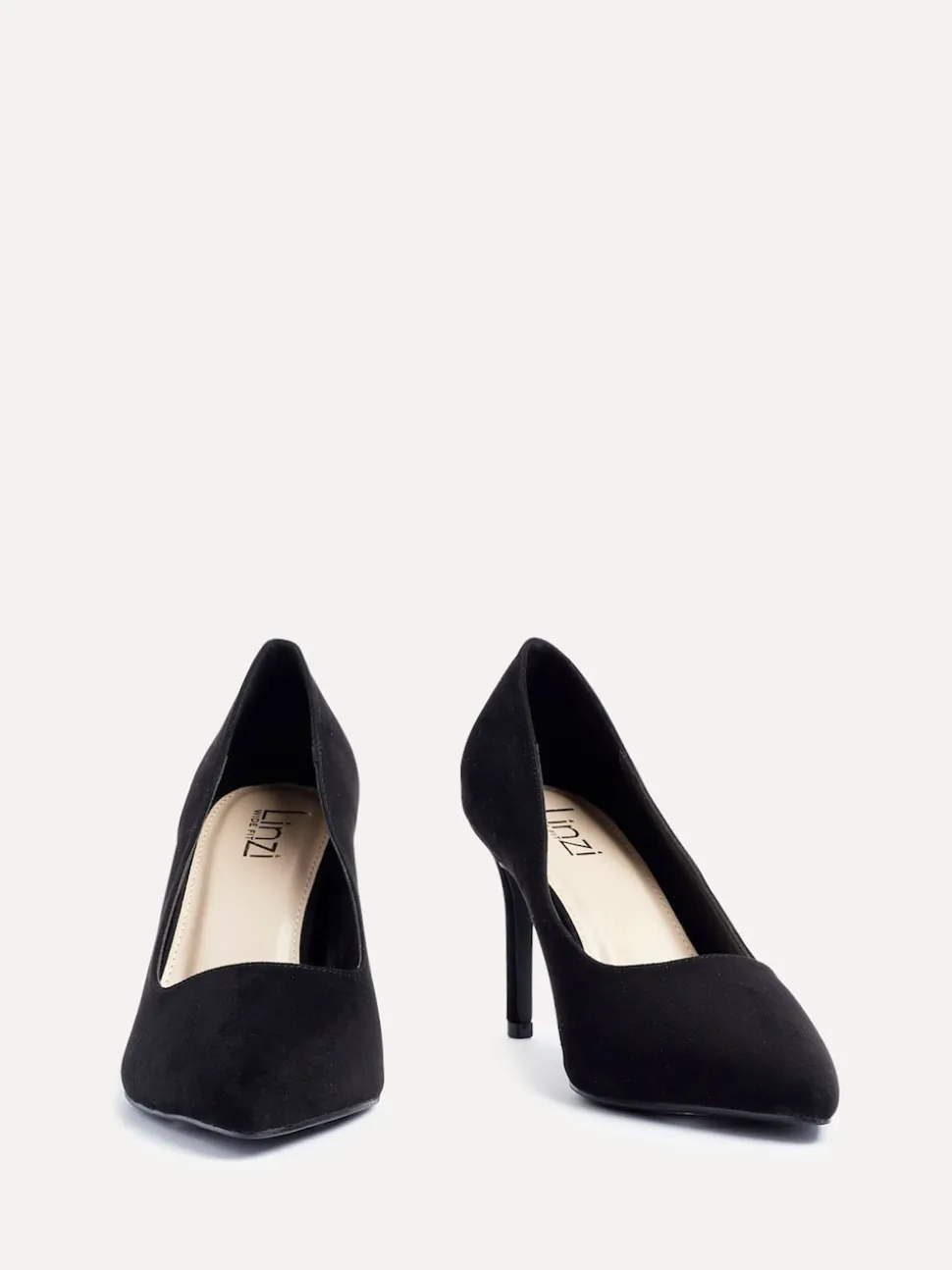 Linzi Black Wide Fit Martina Wide Fit Stiletto Pointed Court Shoes