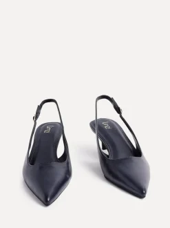 Linzi Blue Elvira Kitten Heel Slingback Courts