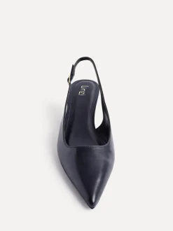 Linzi Blue Elvira Kitten Heel Slingback Courts