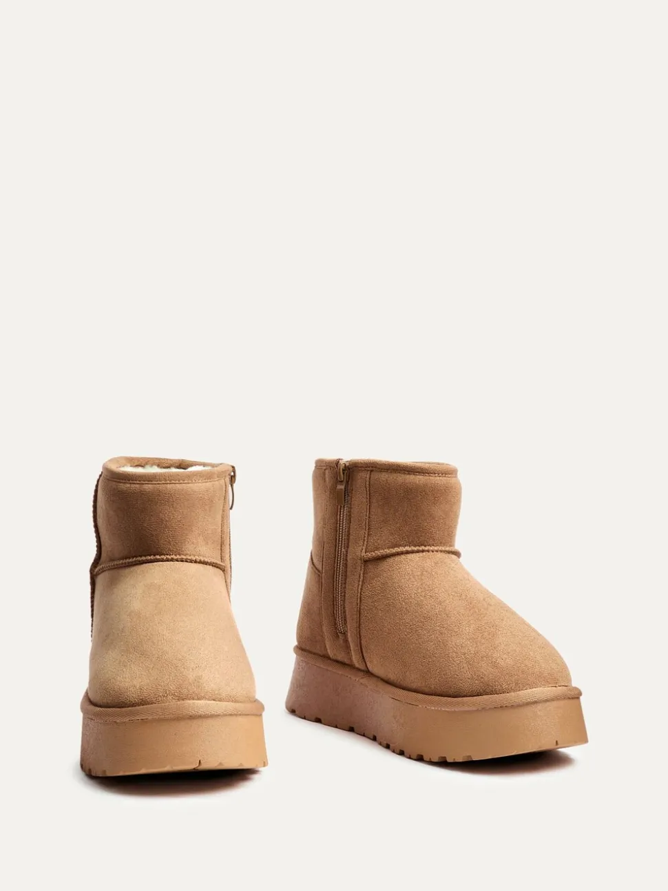 Linzi Brown Cammie Platform Ankle Boots With Inside Zip