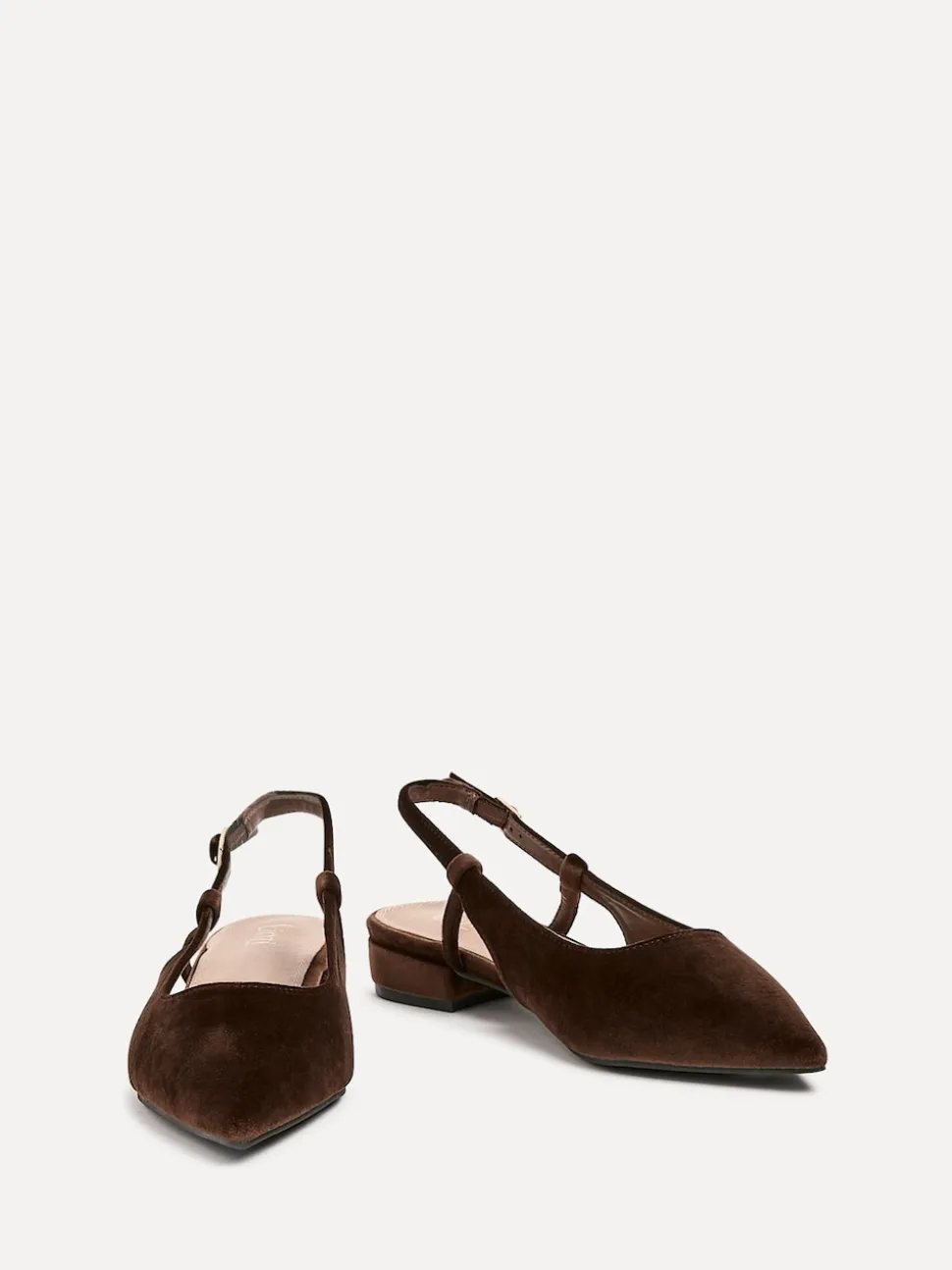 Linzi Brown Clasica Low Heeled Slingback Courts