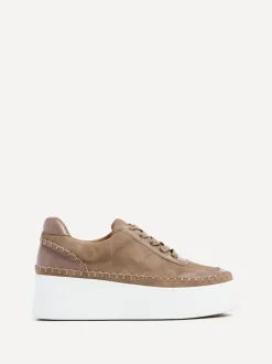 Linzi Brown Harlem Faux Leather Platform Trainers