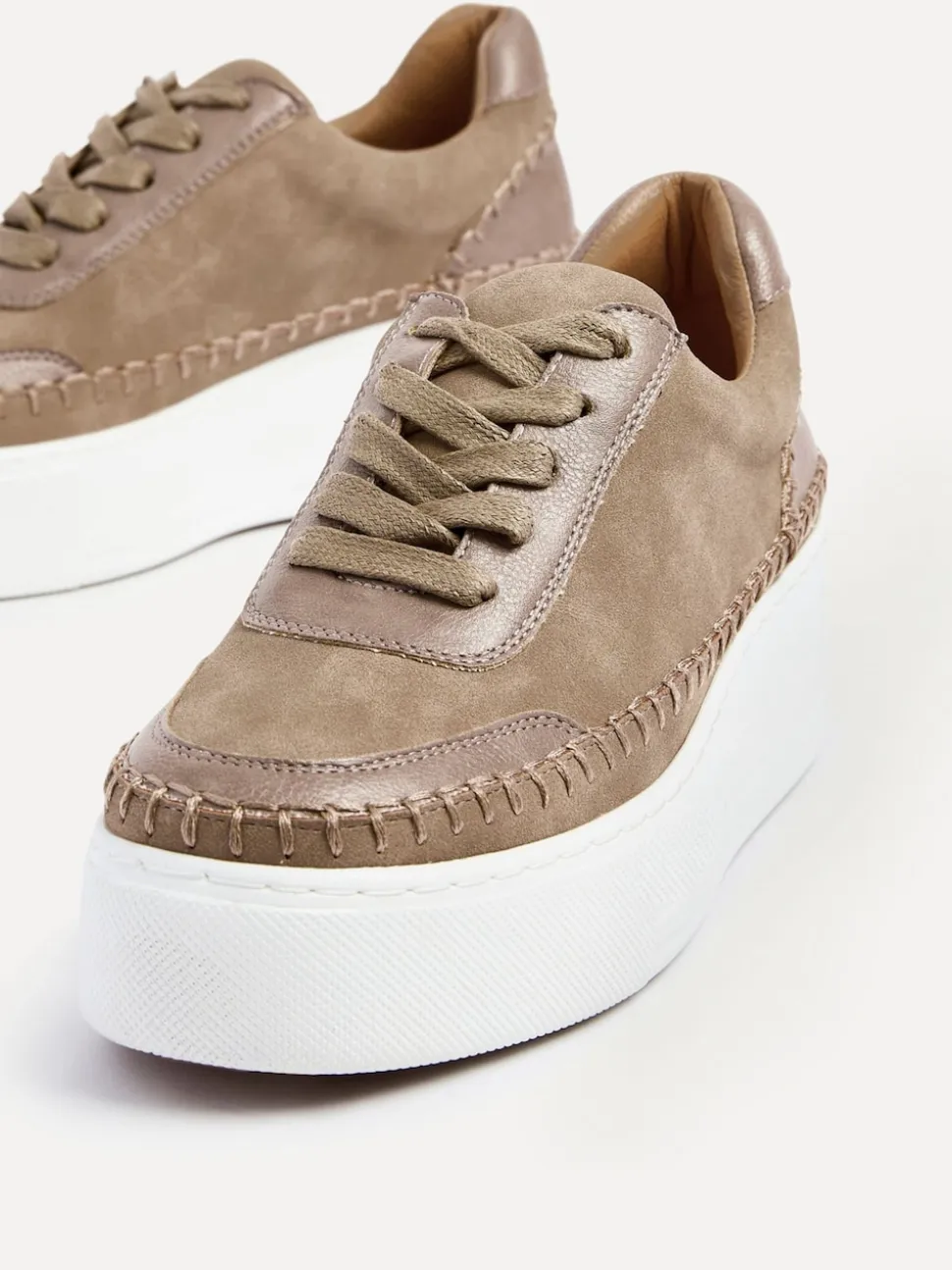 Linzi Brown Harlem Faux Leather Platform Trainers