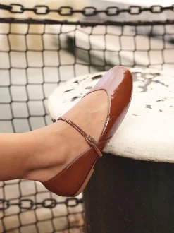 Linzi Brown Hush Square Toe Mary Jane Shoes
