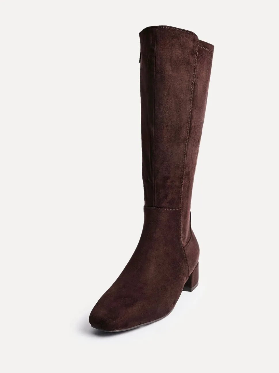Linzi Brown Light Revolve Stretch High Leg Boot With Low Block Heel