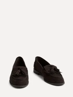 Linzi Brown Rosemary Classic Slip-On Loafers With Tassel Detail