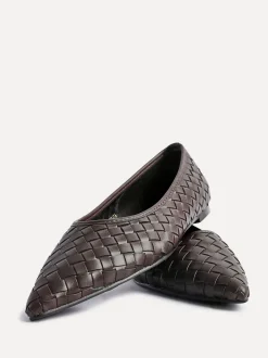 Linzi Brown Talina Woven Pointed Toe Ballet Flats