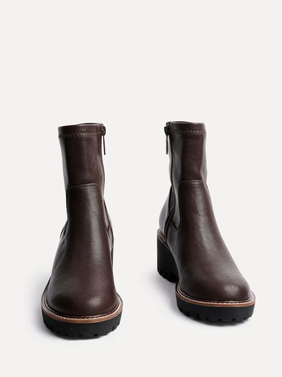Linzi Brown Trish Stretch Wedged Heel Ankle Boots