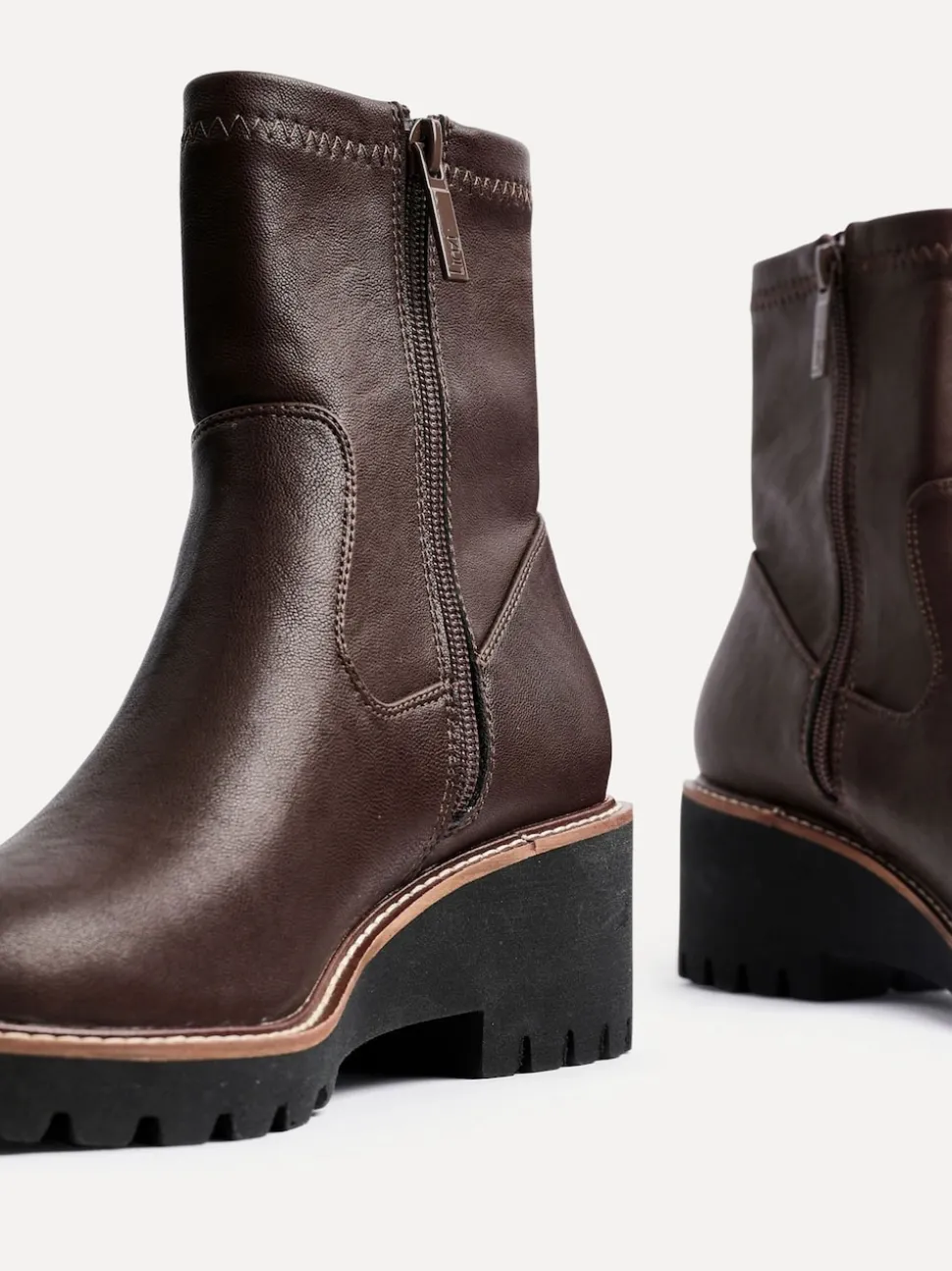 Linzi Brown Trish Stretch Wedged Heel Ankle Boots