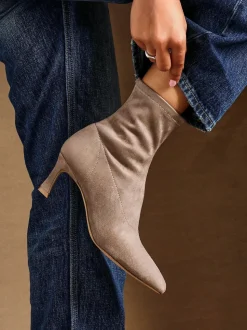 Linzi Brown Upgrade Kitten Heel Ankle Boots