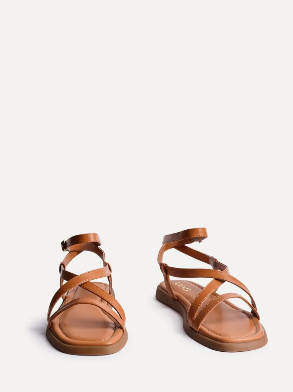 Linzi Brown Valor Strappy Gladiator Flat Sandals