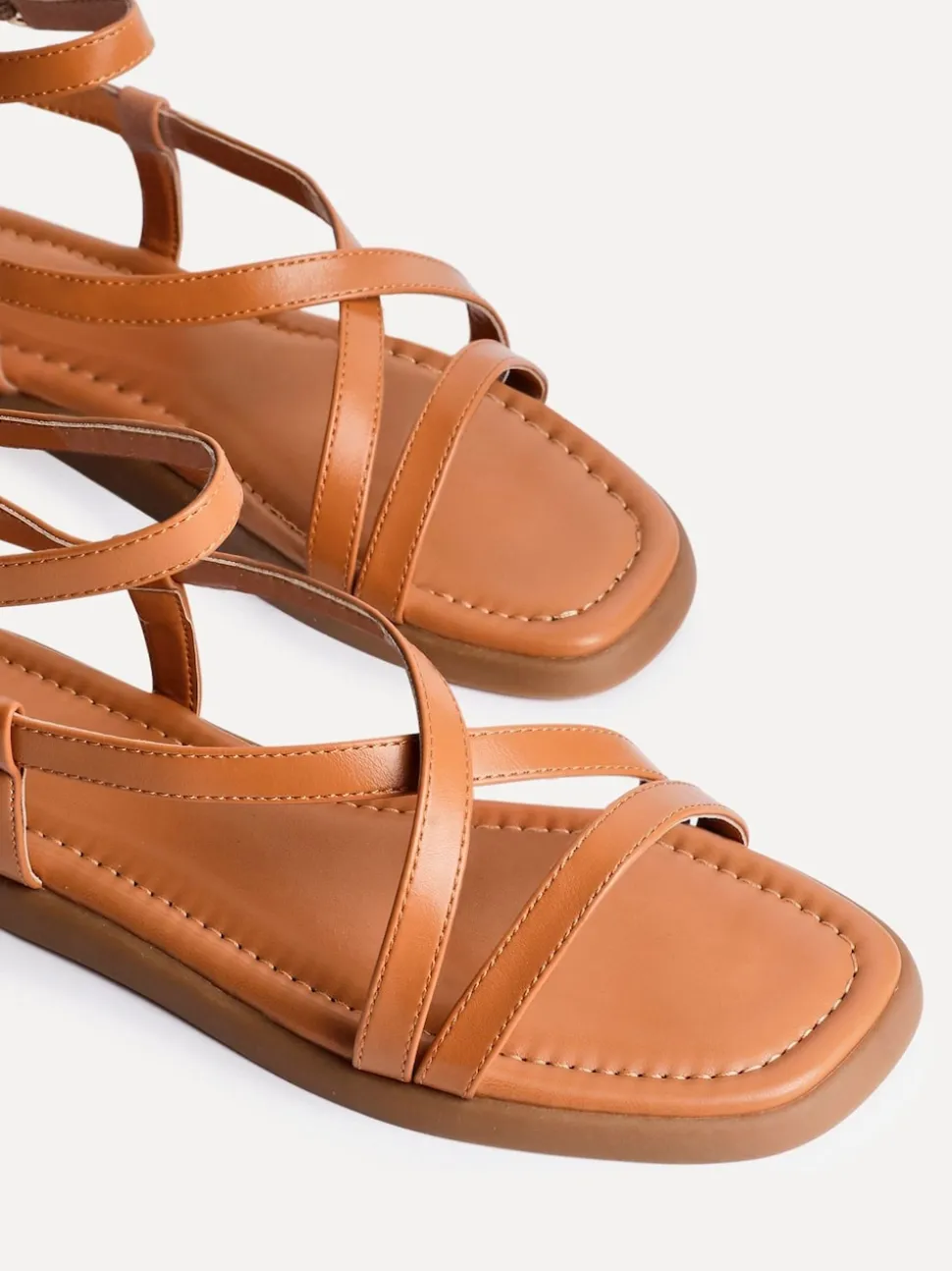 Linzi Brown Valor Strappy Gladiator Flat Sandals