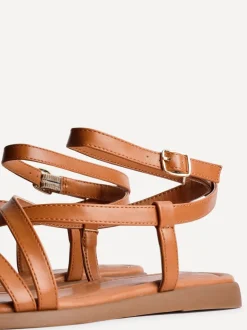 Linzi Brown Valor Strappy Gladiator Flat Sandals