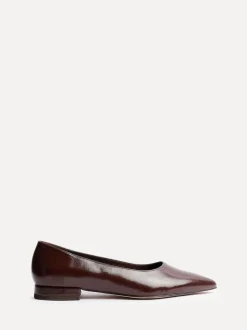 Linzi Brown Wide Fit Compete Pointed Toe Ballet Flat Shoes