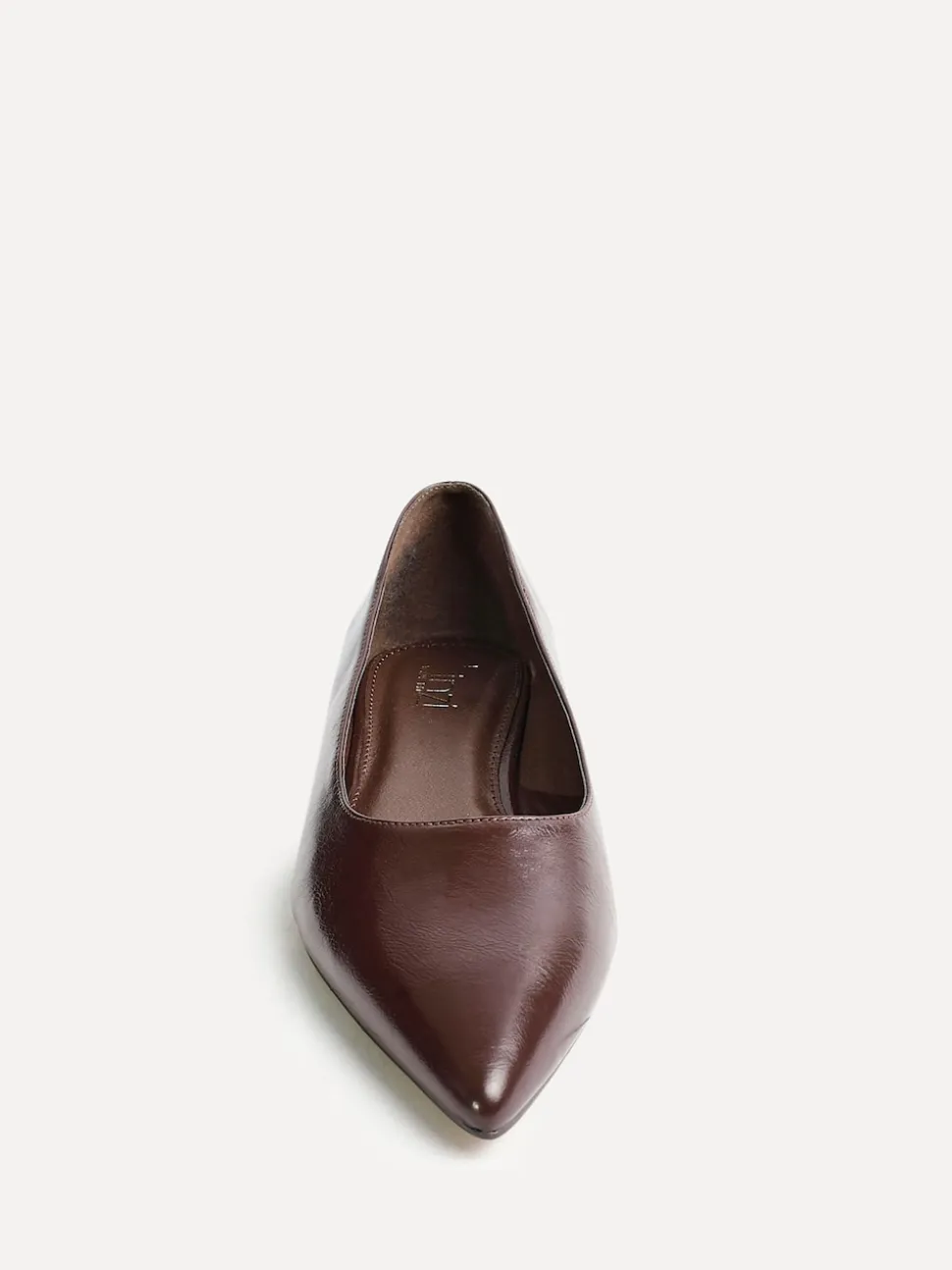 Linzi Brown Wide Fit Compete Pointed Toe Ballet Flat Shoes