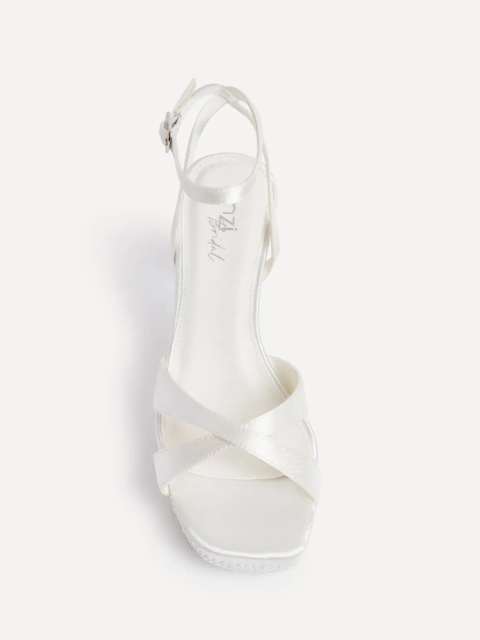 Linzi Cream Bridal Romantica Platform Heeled Sandals with Embellishments
