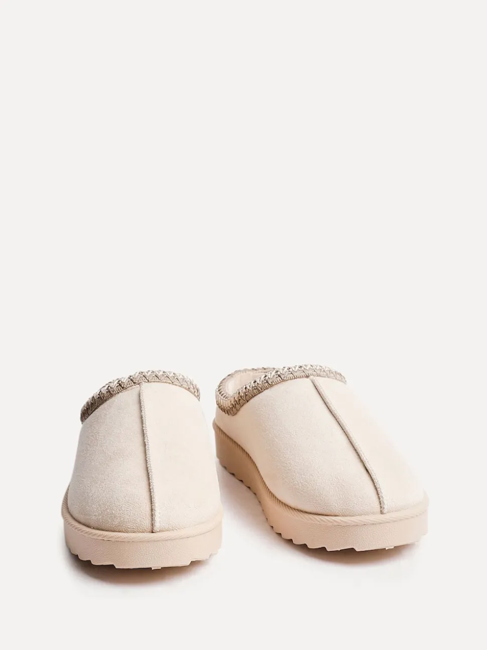Linzi Cream Tana Faux Suede Slip-On Slippers