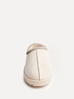 Linzi Cream Tana Faux Suede Slip-On Slippers