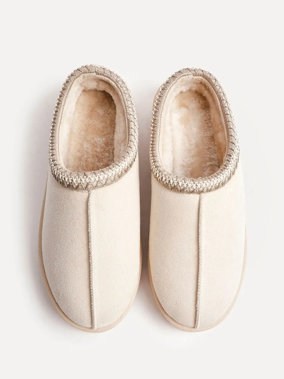 Linzi Cream Tana Faux Suede Slip-On Slippers