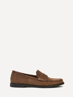 Linzi Dark Brown Precise Classic Loafers With Front Tab