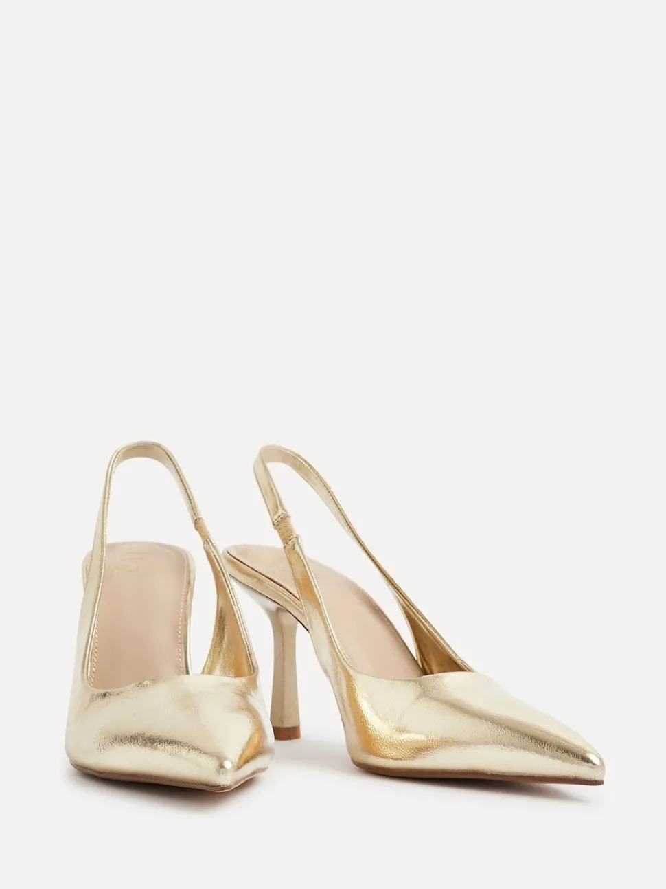 Linzi Gold Dash Slingback Court Heels